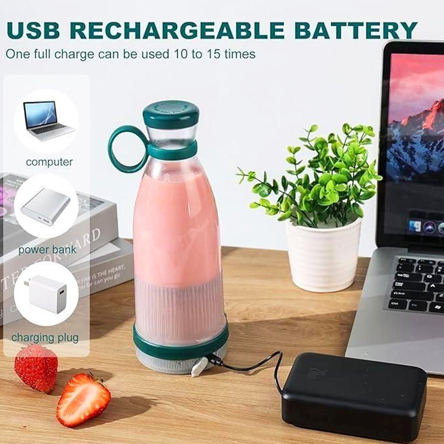 The FlexMix Elite™ By Niyyah | Rechargeable Portable Blender Bottle