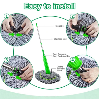 TwistEase™ Pro – 360° Self-Wringing Spin Mop | By Niyyah